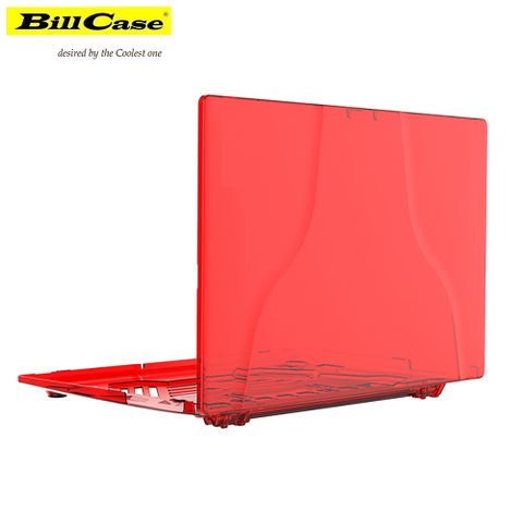 Bill Case 2021全新多功MacBook Pro 13.3 吋(2020~2021) 手提式輕量透氣支架保護套 晶透紅