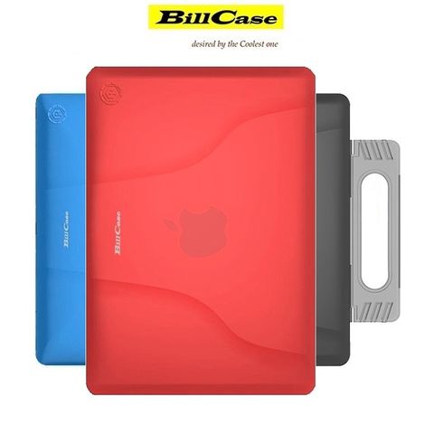 Bill Case 2019 全新 多功能 MacBook Pro 15.4 吋 手提式 磨砂透氣 支架保護套 晶透紅