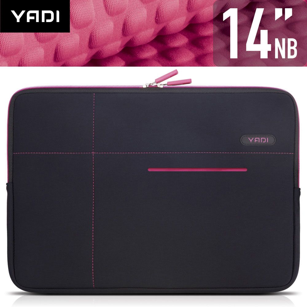YADI 亞第  抗衝擊防震機能內袋-14吋-粉蝶紅