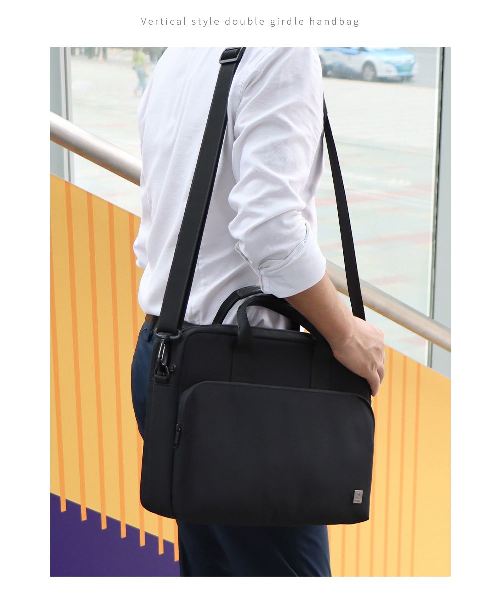 Vertical style double girdle handbag