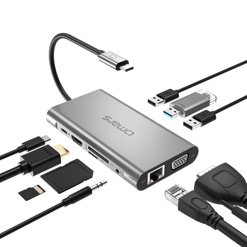   【omars】USB Type-C 10in1 HUB 十合一多功能鋁合金集線器 