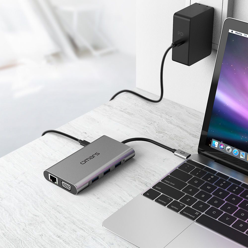   【omars】USB Type-C 10in1 HUB 十合一多功能鋁合金集線器 