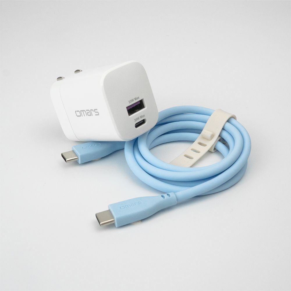  omars商品任搭滿$1599贈木質耳機Type-C+USB-A  雙孔快充搭配1M剛剛好的長度適用iphone15系列