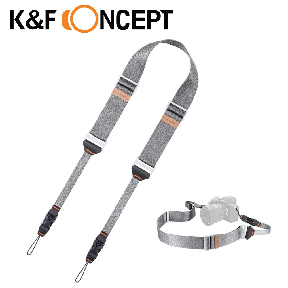 K&F Concept  可調節相機背帶肩帶 銀白 KF13.132