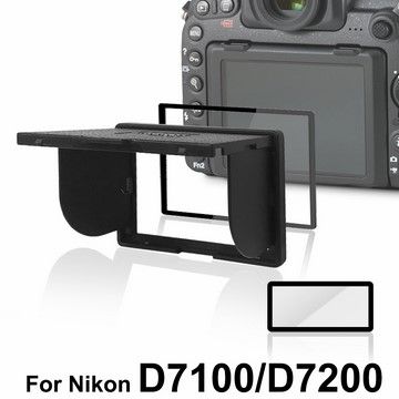 For NIKON D7100/D7200LARMOR V第五代金屬邊框防爆鋼化玻璃相機保護貼-附磁吸式遮光罩-NIKON D7100/D7200專用