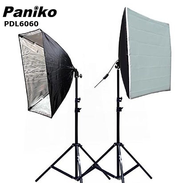 Paniko PDL6060持續光源攝影棚雙燈組合無影柔光罩直播拍片樣品作品產品服飾衣服人像翻拍學校教學環境燈攝影棚