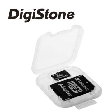 DigiStone MicroSD/SDHC 1片裝記憶卡收納盒 / 白透明色 (3個)