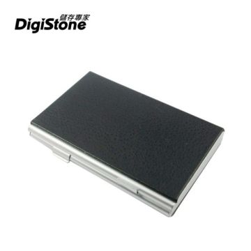 DigiStone 仿皮革超薄型Slim鋁合金 12片裝雙層多功能記憶卡收納盒(4SD+8TF)-黑色