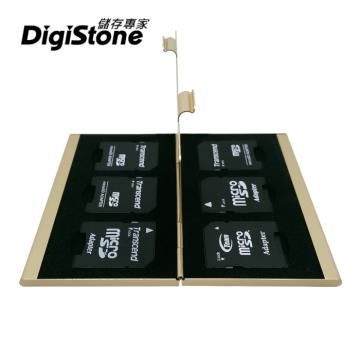 DigiStone 超薄型Slim鋁合金 6片裝雙層多功能記憶卡收納盒(3SD+3SD)