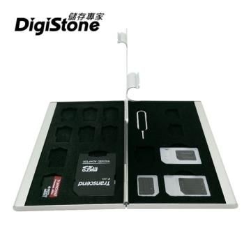 SLIM DigiStone 手機SIM轉卡(四合一套件)+雙層超薄型鋁合金1SD+8TF+SIM卡收納盒