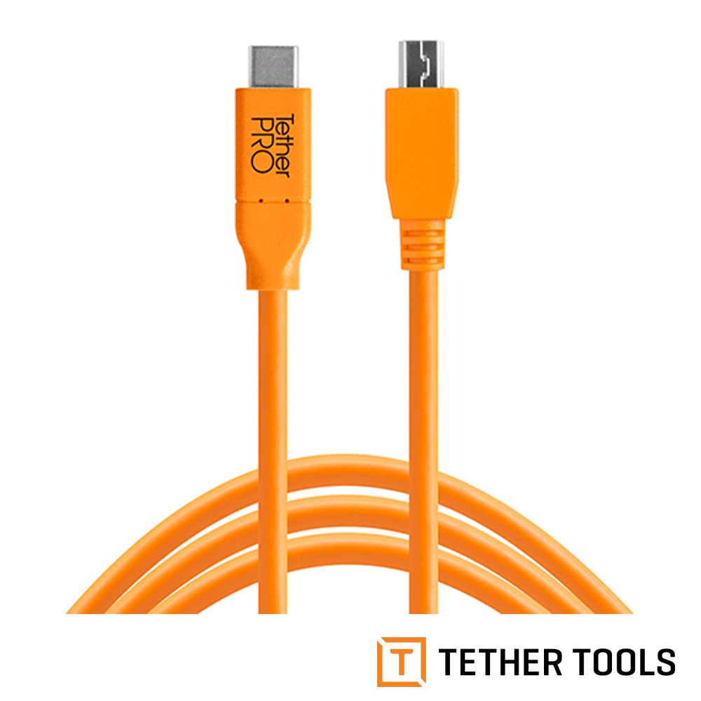 Tether Tools  CUC2415-ORG TETHER Pro 傳輸線 USB-C TO 2.0 MINI-B 5 PIN (公司貨)