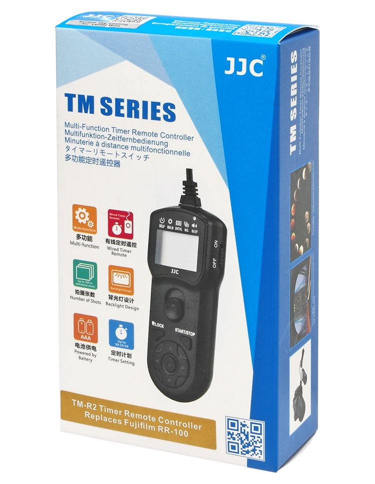 JJC 富士副廠Fujifilm定時快門線遙控器TM-R2相容RR-100快門線2.5mm適間隔縮時攝影延遲B快門適GFX100S,GFX50S II,X-H2S,X-H1 X-Pro3,X-Pro2 X-T5 X-T4 X-T30 X-S20 X-E3,X-A7