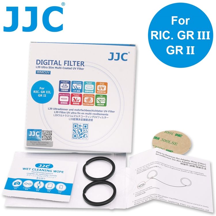 JJC L39超薄框38層多層膜MC-UV保護鏡F-WMCUVG3適Ricoh理光GR IIIx III II GRIII GRIIIx GRII