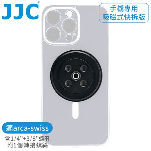 JJC磁吸鐵Magsafe手機磁鐵arca-swiss快拆板MS-AD1AR快裝板轉接座附貼紙3/8吋1/4"螺孔