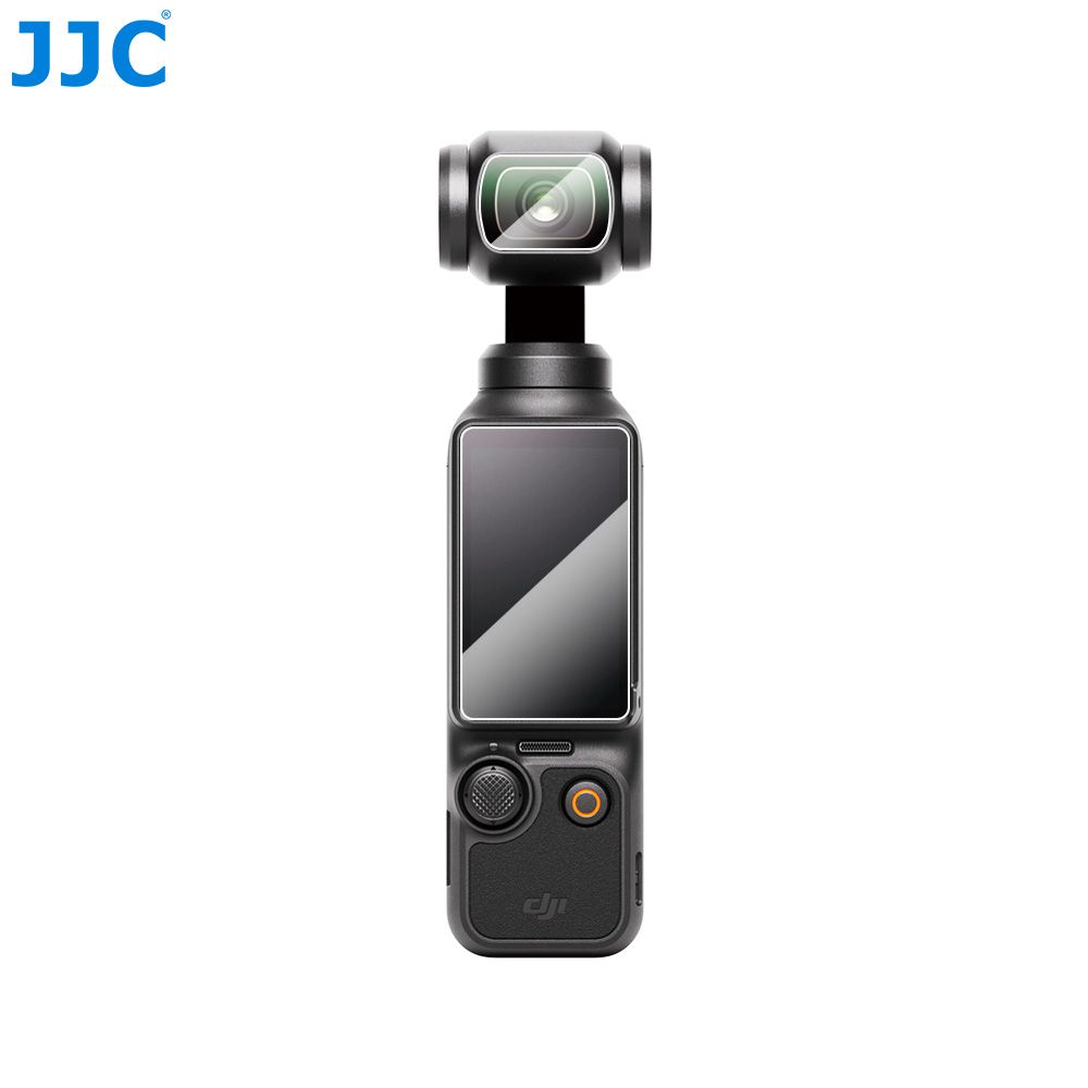 JJC 大疆DJI副廠9H鋼化玻璃Osmo Pocket 3螢幕保護貼GSP-OSP3K2(2組:主副屏各2片;95%透光率/防刮抗污)