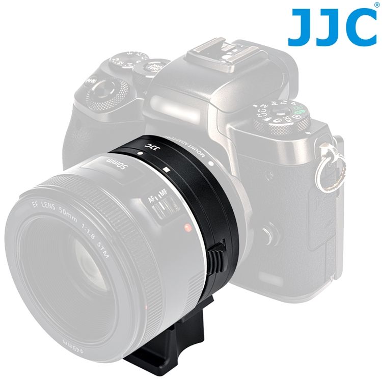 JJC 副廠Canon自動對焦鏡頭轉接環CA-EF_EFM調光圈快門附電子晶片佳能EF轉EF-M EOS轉EOS-M