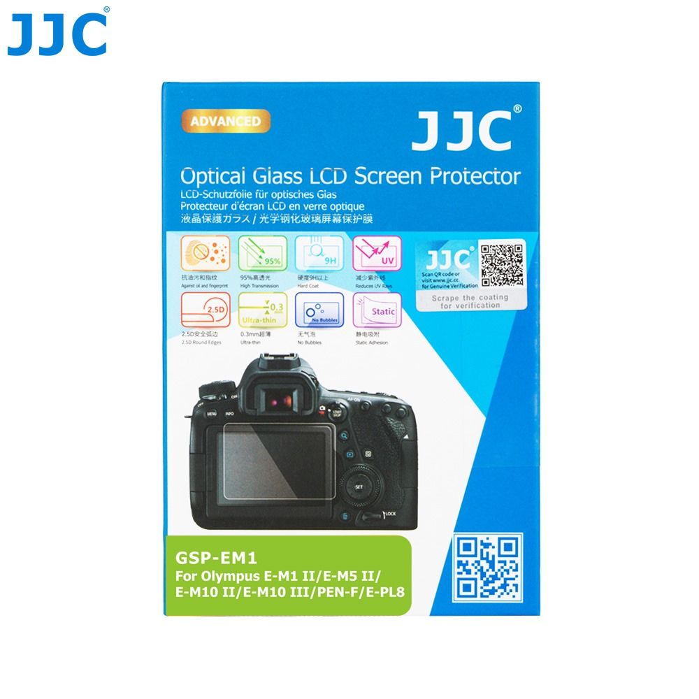 JJC 尼康Nikon副廠9H鋼化玻璃螢幕Zfc保護貼Z30保護貼GSP-EM1保護膜(防刮防污)適OM SYSTEM OM-5 EM-1 E-M5
