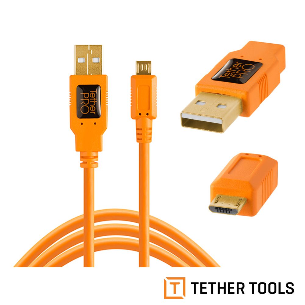 Tether Tools  CU5430-ORG USB2.0傳輸線A公轉Micro B 5 Pin
