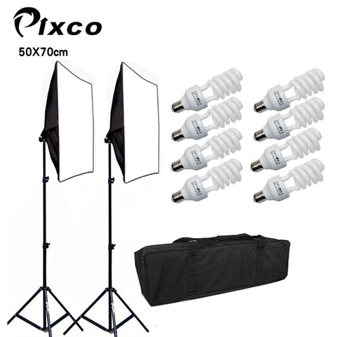 Pixco 持續光源50X70cm快速拆裝雙燈組PLUS升級為48w標準色溫5500k燈泡