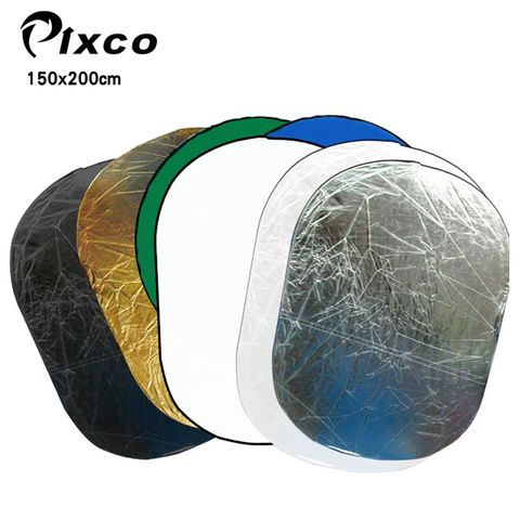 Pixco 七合一反光板(150x200cm)七合一反光板補光打光金色銀色黑色白色透光柔光藍色綠色7色.外拍棚拍人像創作