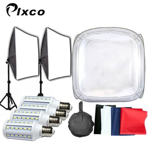 Pixco LED攝影棚(75CM)雙燈 柔光控光圓棚靜物攝影棚快速折收手機攝影樣品新產品拍攝商業靜物攝影學校教學