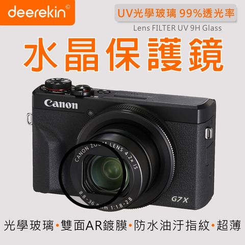 ▼For Canon G7X系列deerekin UV水晶鏡頭保護鏡 (Canon G7X/G7XM2/G7XM3專用款)