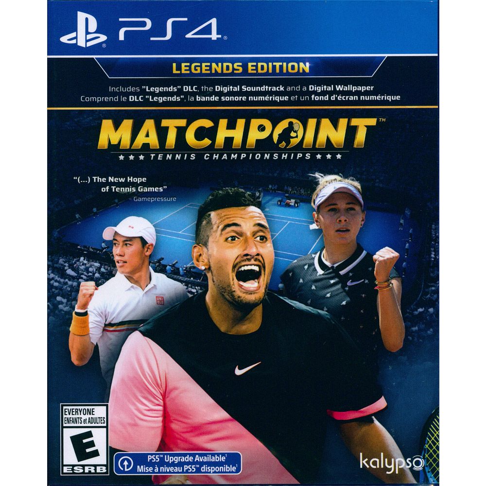 PlayStation PS4《決勝點網球冠軍賽 傳奇版 Matchpoint Tennis Champtionships》中英文美版 可升PS5版本