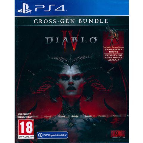 PlayStation PS4《暗黑破壞神 4 DIABLO IV》中英日文歐版 可免費升級PS5版本