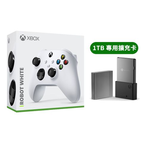 Xbox 無線控制器(冰雪白) +【SEAGATE】EXPANSION Card 1TB 擴充卡《 Series X|S 專用儲存裝置》