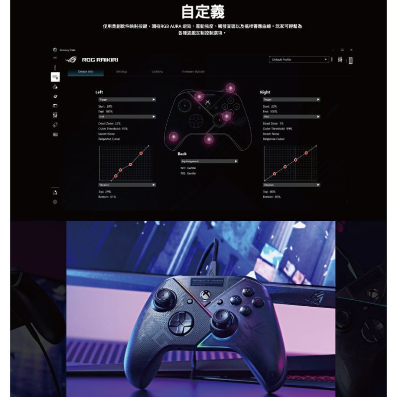 ASUS ROG 華碩 Raikiri 雷切手把 XBOX控制器 手把 可用於XBOX/PC