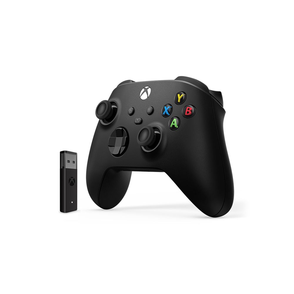 XBOX360 XBOX無線控制器+ Windows 專用 Xbox 無線轉接器 - 磨砂黑 遊戲手把 (相容 Xbox Series X|SWindows 10/11Android 和 iOS)