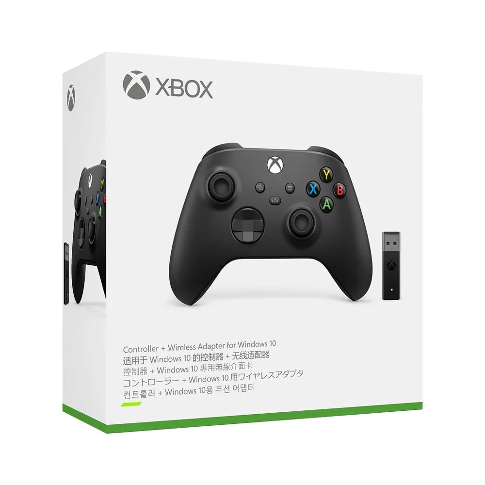 XBOX360 XBOX無線控制器+ Windows 專用 Xbox 無線轉接器 - 磨砂黑 遊戲手把 (相容 Xbox Series X|SWindows 10/11Android 和 iOS)