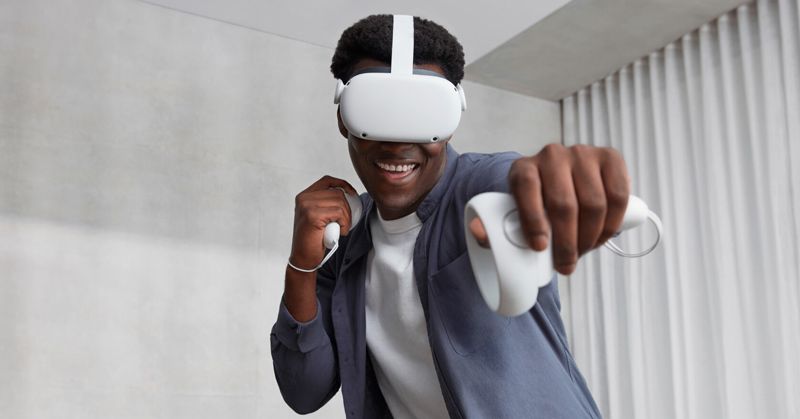 Oculus Quest 2 128G VR主機+Oculus 唯美特頭戴MQ2+手把充電器+時尚