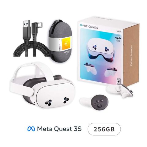 META Quest 3S 256G VR主機+BOBOVR C2收納包+5M傳輸線