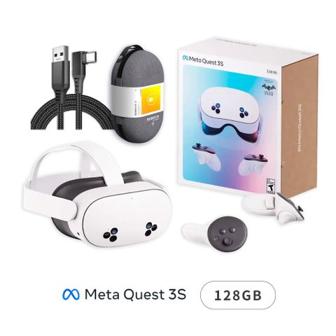 META Quest 3S 128G VR主機+BOBOVR C2收納包+5M傳輸線