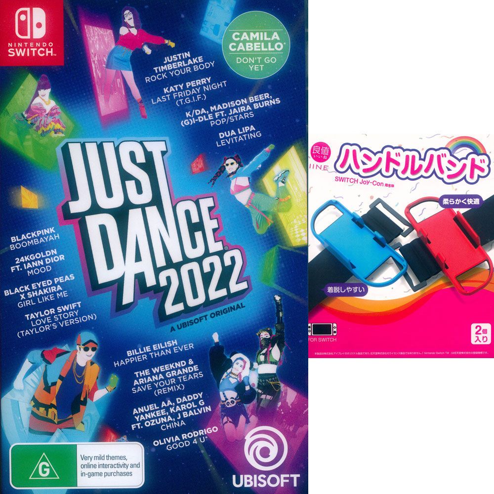 Nintendo 任天堂 NS Switch《舞力全開 2022 + 良值 NS JOY-CON 手把腕帶 經典紅藍 L311》中文歐版