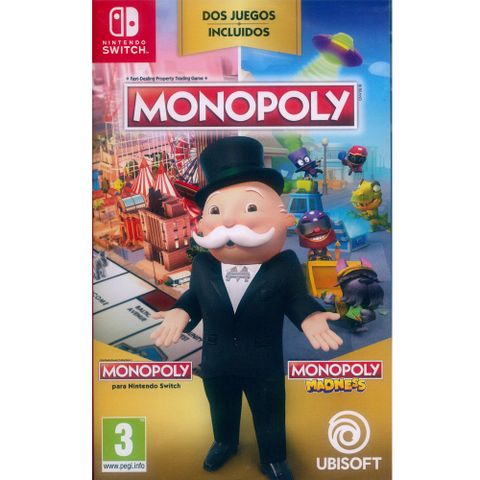 NS Switch《地產大亨瘋樂中文版+地產大亨一代英文版 Monopoly Madness + Monopoly》中英文歐版
