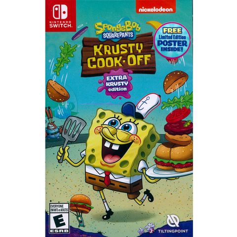 Nintendo 任天堂 NS Switch《海綿寶寶蟹堡王烹飪大挑戰 超大蟹堡王版 SpongeBob Squarepants : Krusty Cook-Off - Extra Krusty Edition》中英日文美版