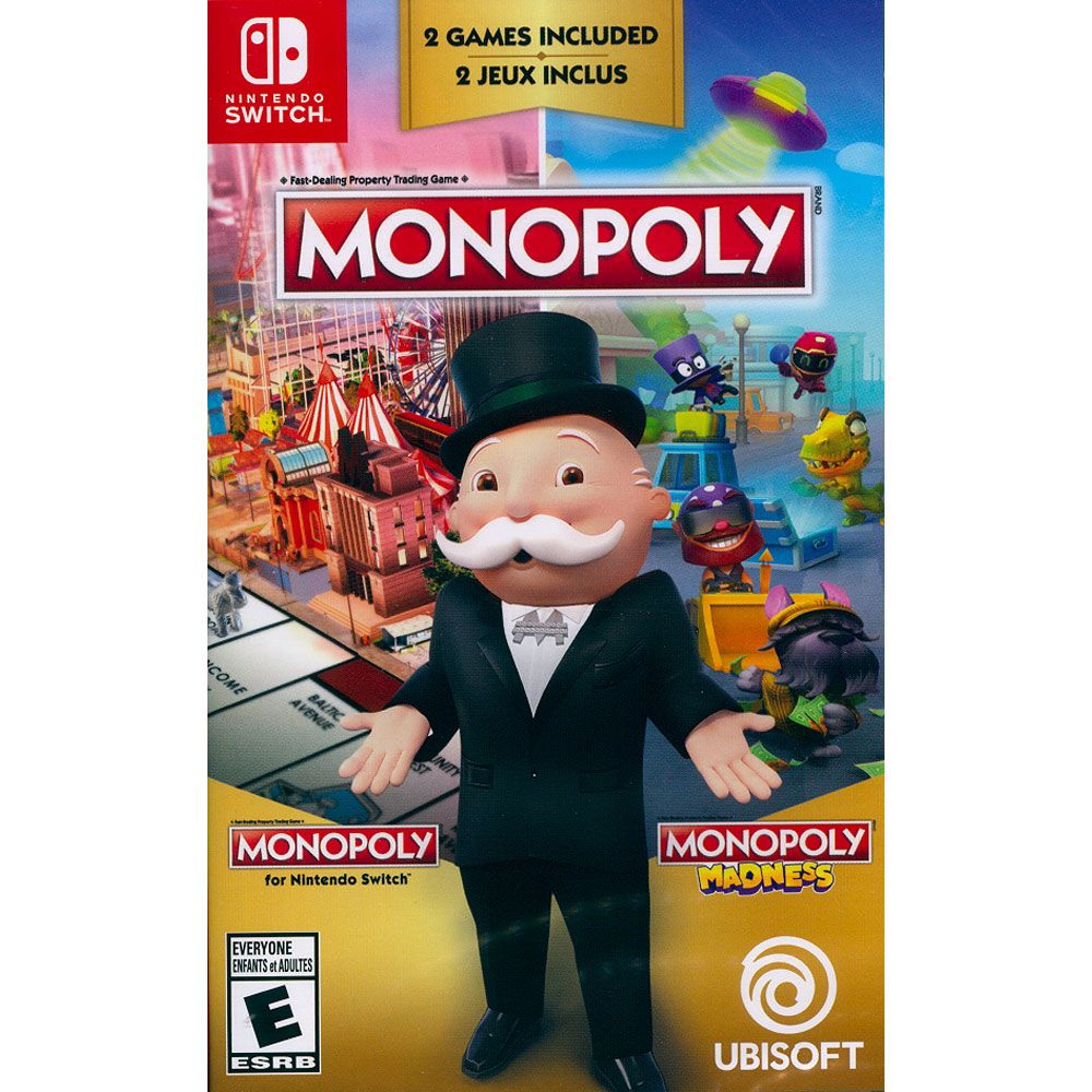 Nintendo 任天堂 NS Switch《地產大亨瘋樂中文版+地產大亨一代英文版 Monopoly Madness + Monopoly》中英文美版