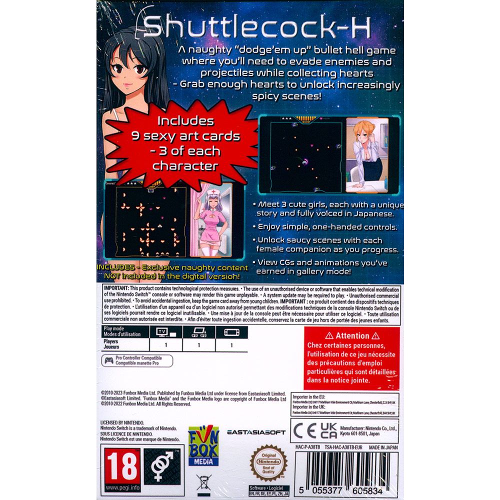 Nintendo 任天堂 NS Switch《穿梭愛彈-H Shuttlecock-H》中英日文歐版