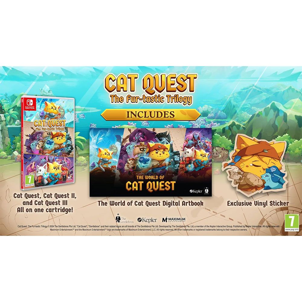 Nintendo 任天堂 NS Switch《貓咪鬥惡龍 三部曲 Cat Quest: The Fur-Tastic Trilogy》中英日文歐版