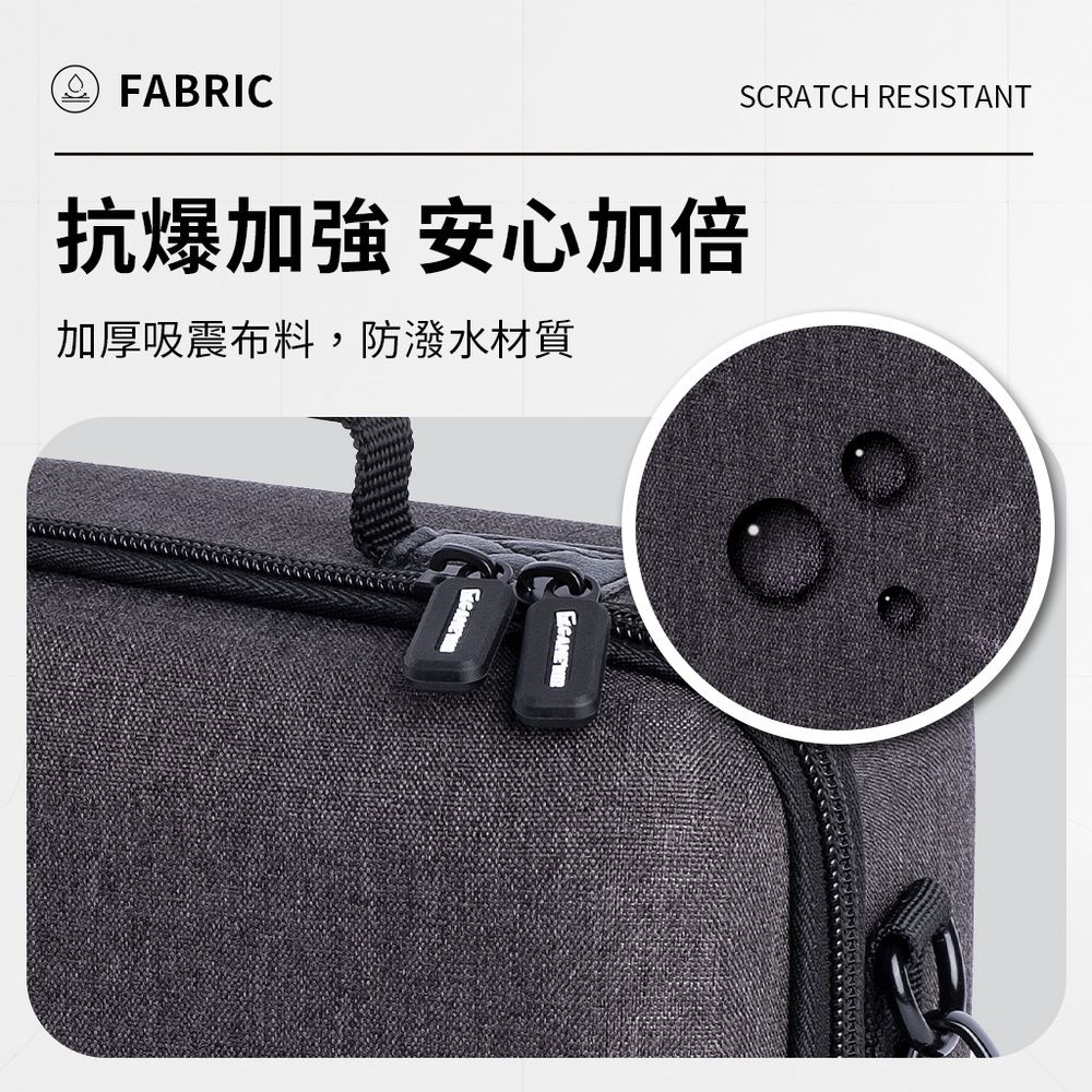 FABRICSCRATCH RESISTANT抗爆加強 安心加倍加厚吸震布料,防潑水材質