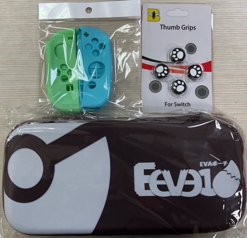 NS Switch EVA收納包+Joy-Con 矽膠套+貓掌類比套