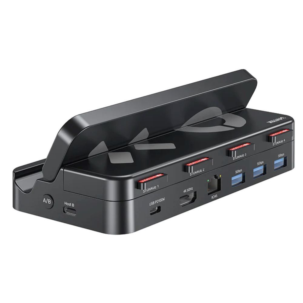 UNITEK 優越者 任天堂Switch配件(G1002C)可儲存4張遊戲卡+擴充座+KVM切換器(副廠配件/保固2年)