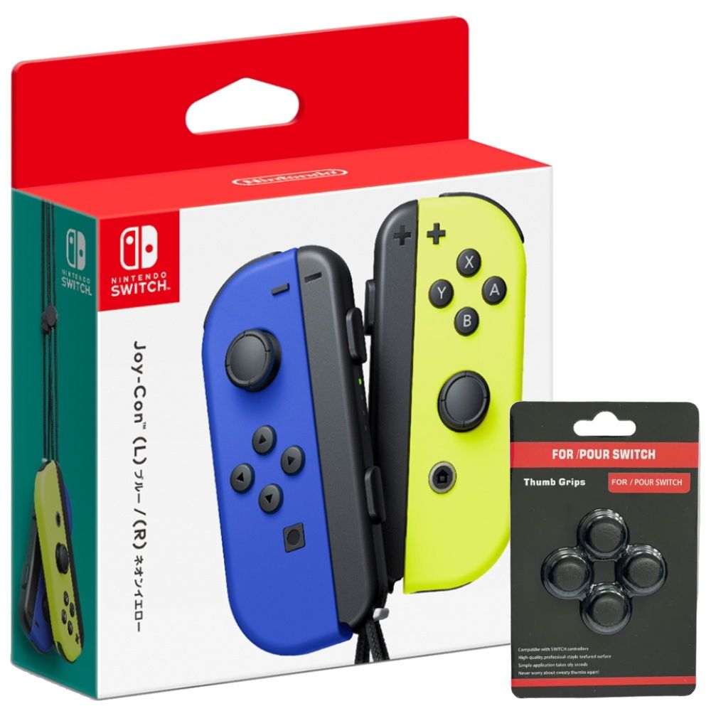 Nintendo 任天堂 限量加贈類比套Switch Joy-Con 左右手控制器 藍色/電光黃 台灣公司貨