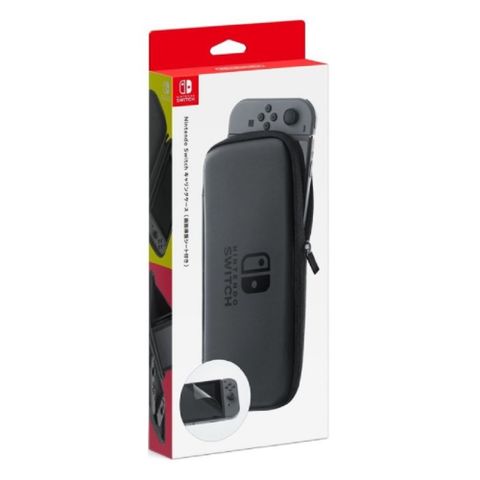 【Nintendo 任天堂】Nintendo Switch 原廠便攜包(黑色)-內附 Switch 保貼 台灣公司貨