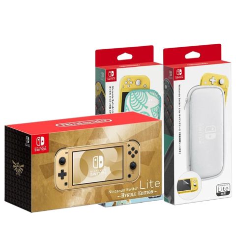 Nintendo 任天堂 Switch Lite 海拉魯特仕版主機x原廠防撞包Lite 台灣公司貨