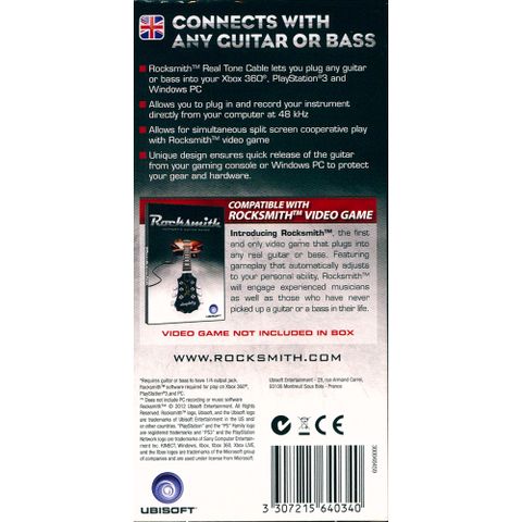 Rocksmith + Real Tone USB Cable [Ubisoft] for PS4 PS5 PC Xbox X/S