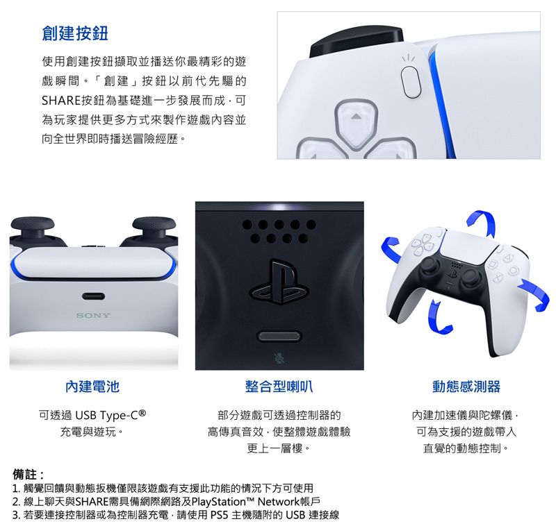 PlayStation SONY PS5原廠 DualSense 無線控制器 (顏色任選1)+雙手把快速充電座(款式依選擇為準)