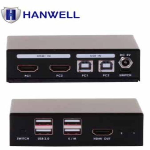 HANWELL 捍衛科技 桌上型 2埠 HDMI USB K.V.M 電腦切換器  SMK102K2